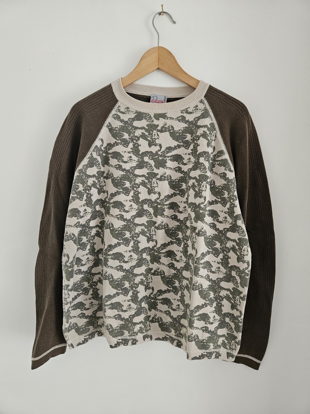 Vintage Ripzone Camouflage Raglan Sweatshirt Mens Large Surf Skate 90s